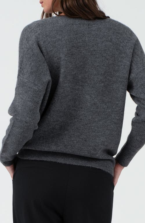 Blu Pepper Drop Shoulder Sweater In Charcoal
