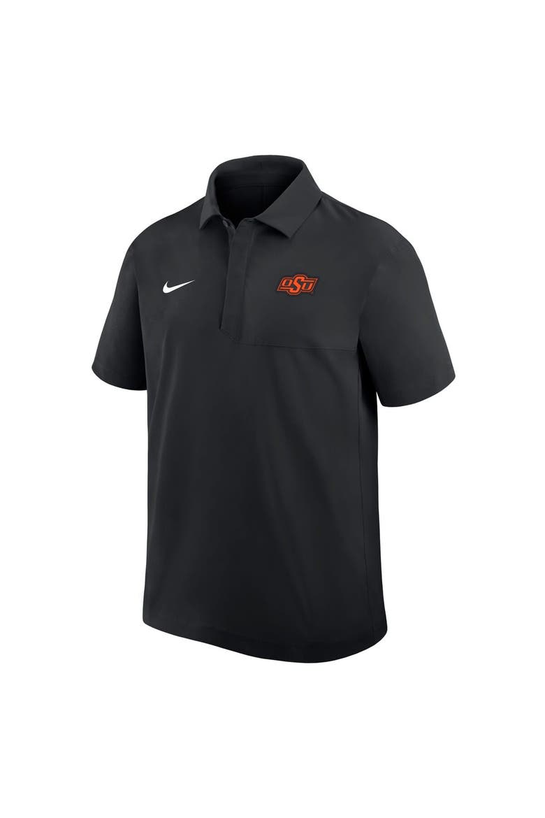 Men's Nike Black Oklahoma State Cowboys Woven Polo, Alternate, color, Black