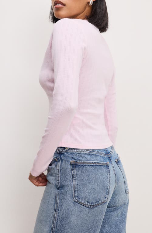 GOOD AMERICAN GOOD AMERICAN POINTELLE CROP CARDIGAN