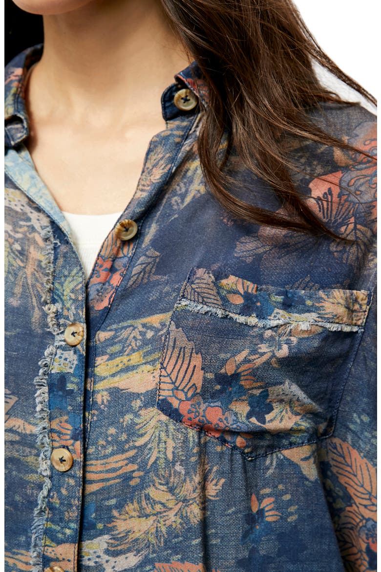 Share Good Vibes Print Shirt, Alternate, color, NAVY COMBO