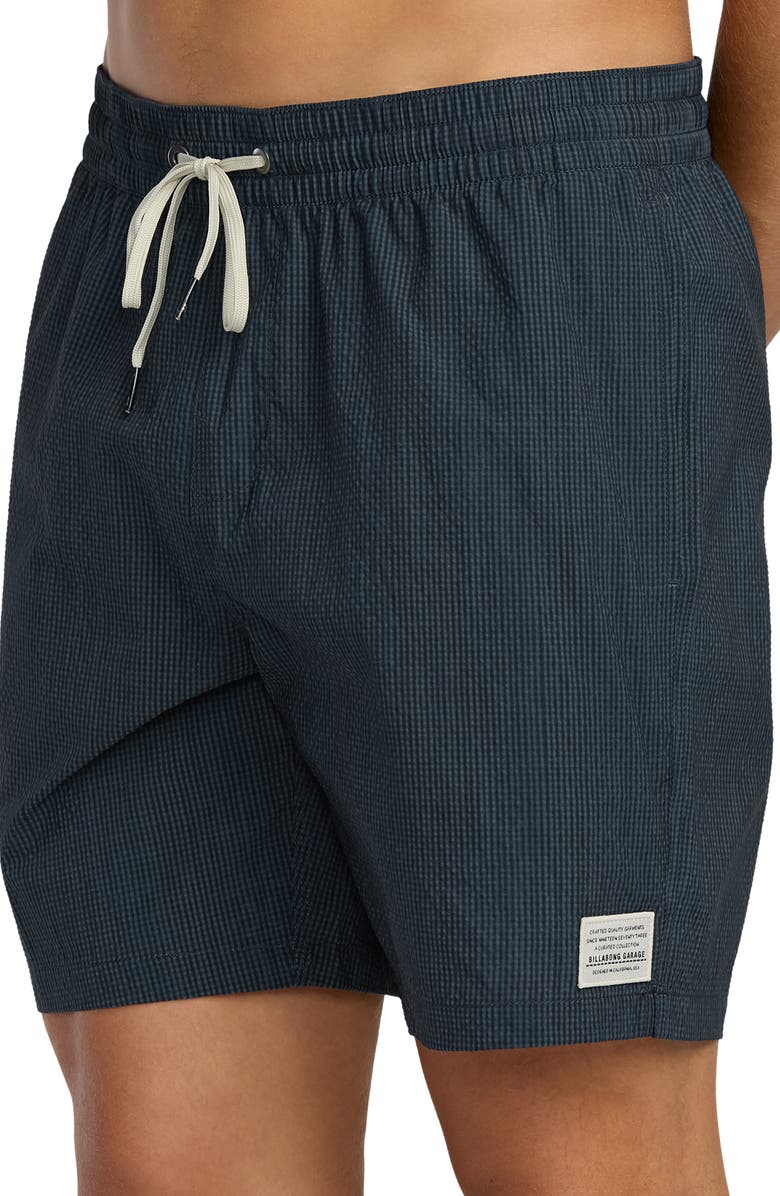 Billabong Garage Laybacks Seersucker Swim Trunks, Alternate, color, Eclipse