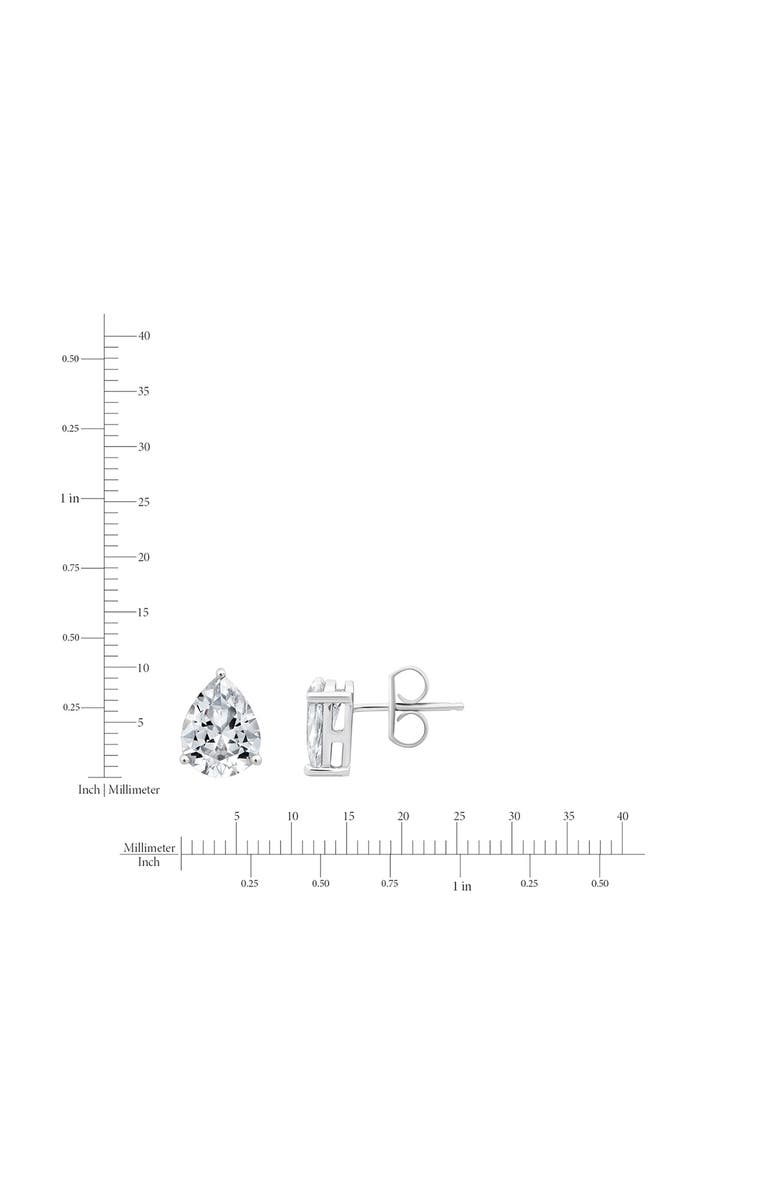 Crislu Pear Cut Cubic Zirconia Stud Earrings, Alternate, color, Pure Platinum/ Clear Stone