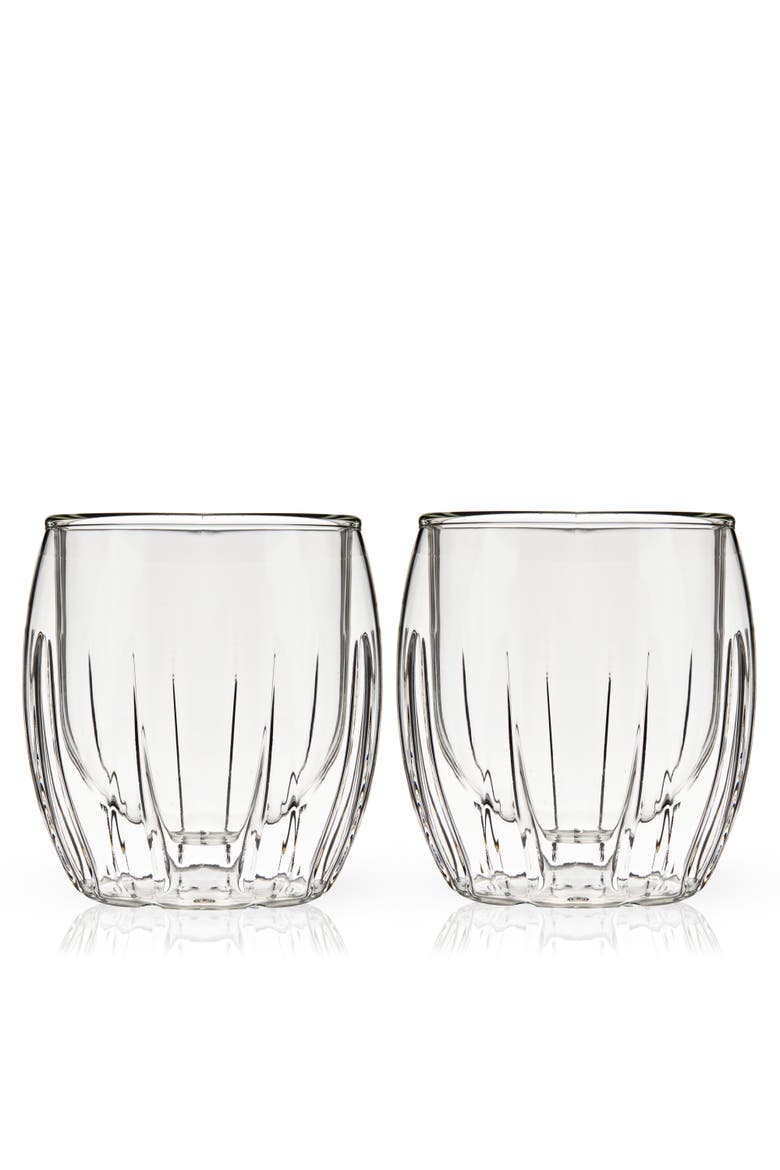 Double Walled Spirits Glasses Set of 2, Main, color, Clear