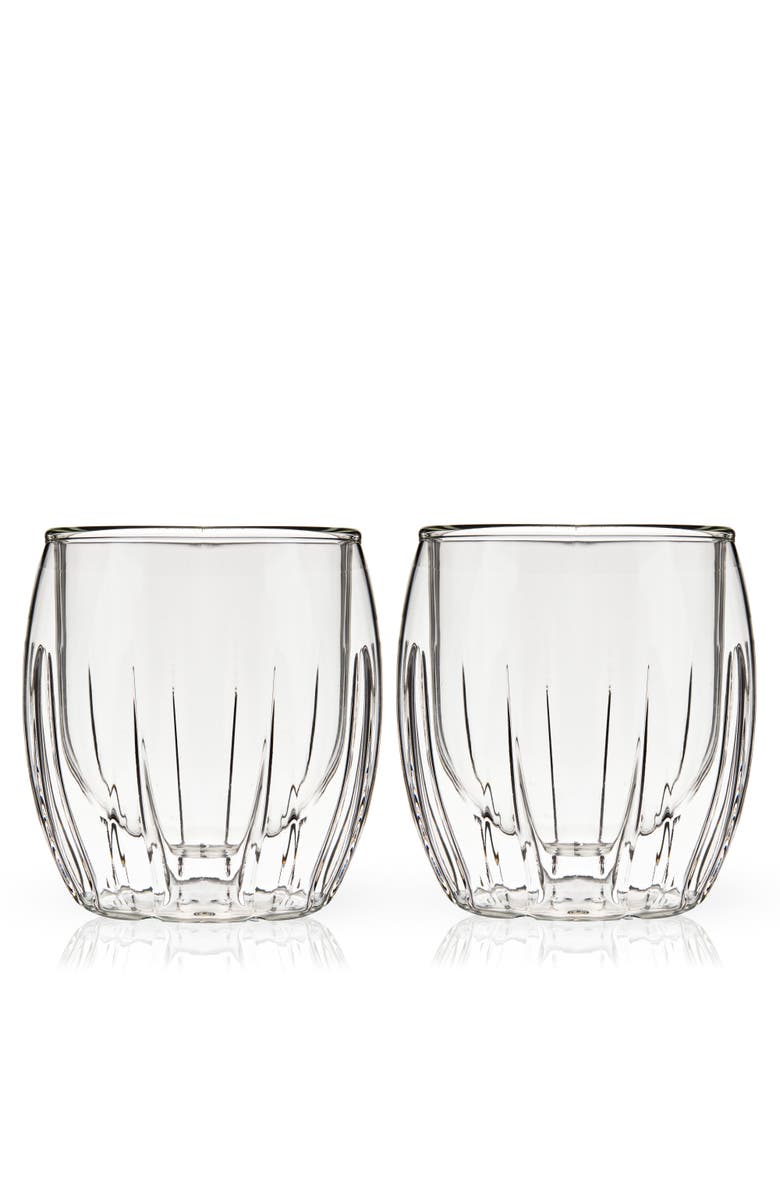 Viski Double Walled Spirits Glasses Set of 2, Main, color, Clear