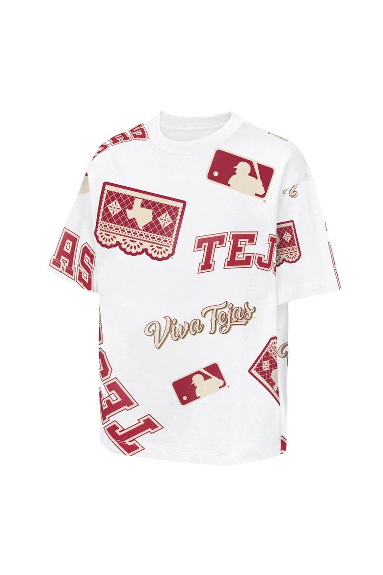 Youth Outerstuff  White Texas Rangers 2026 City Connect Circus Catch T-Shirt, Alternate, color, White