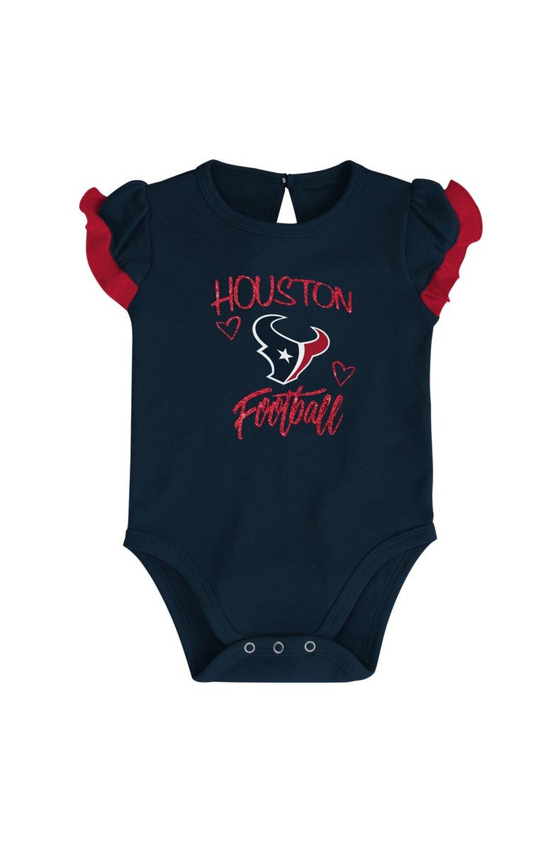 Outerstuff Newborn & Infant Navy/Red Houston Texans Too Much Love Two-Piece Bodysuit Set, Alternate, color,