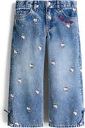 H&M Printed Wide Leg Jeans
