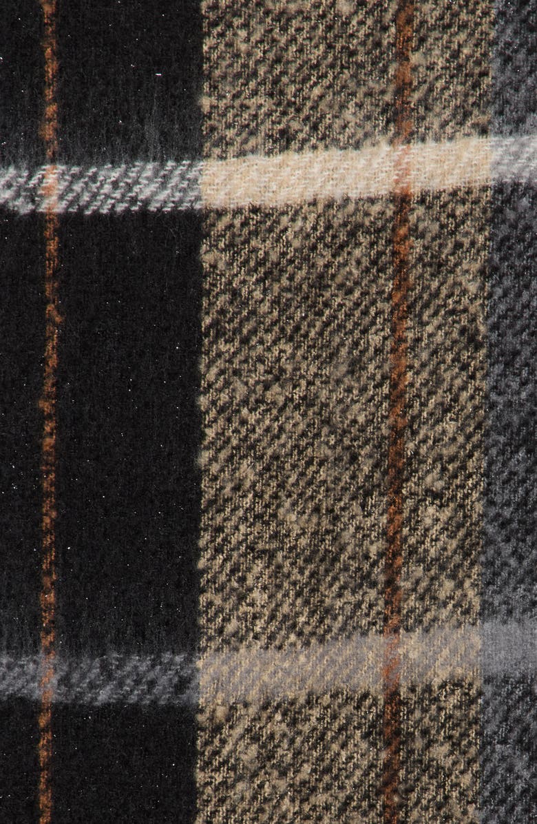 Steve Madden Tinsel Shine Plaid Scarf, Alternate, color, Black