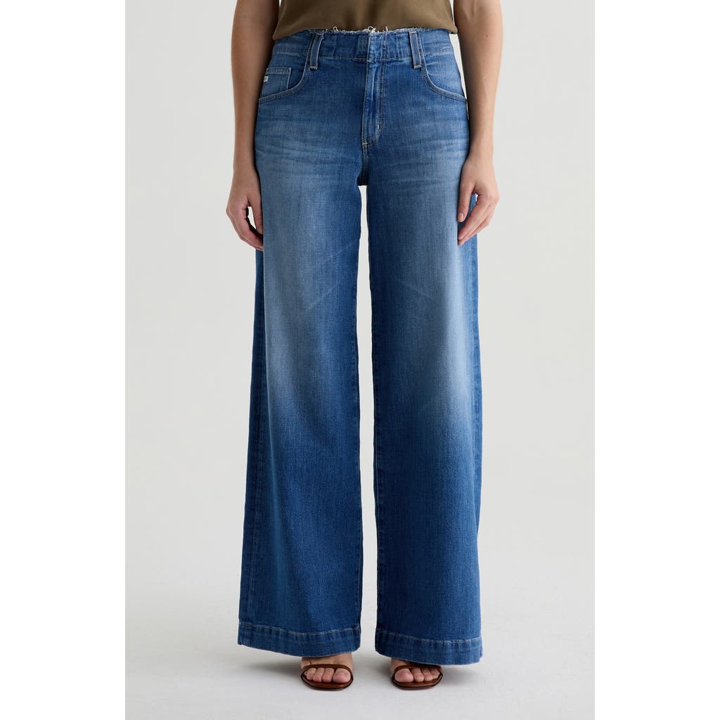 Ag Deven High Waist Ultra Wide Leg Jeans In Blue