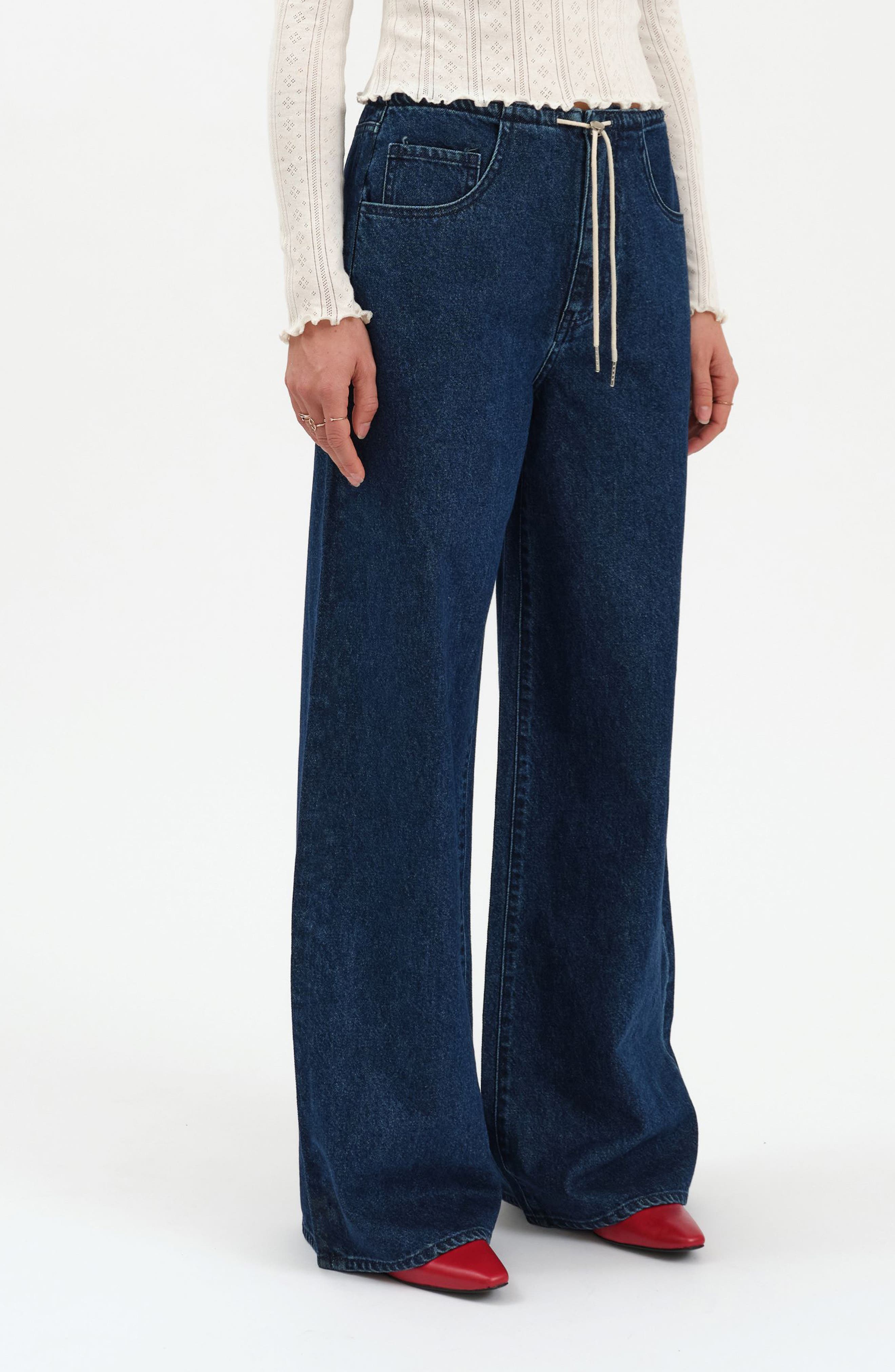 Madison Tie Waist Wide Leg Jeans (Women) | Nordstrom