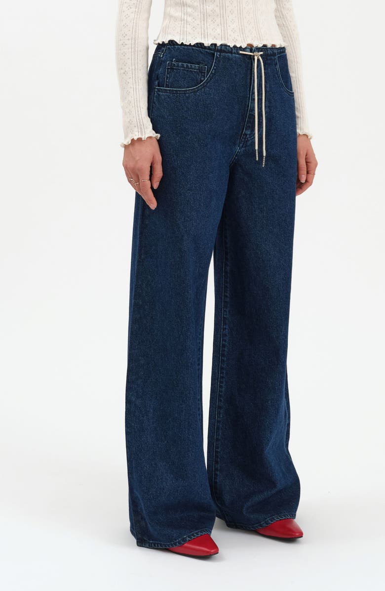 DAZE Madison Tie Waist Wide Leg Jeans, Alternate, color, Moonlight Rinse