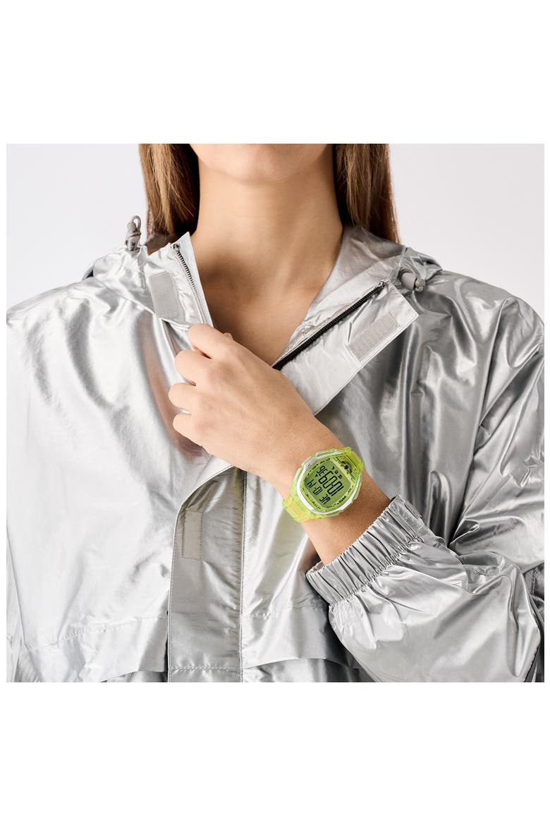 AO Fashion Chronograph Silicone Strap Watch, 45mm, Alternate, color, GREEN