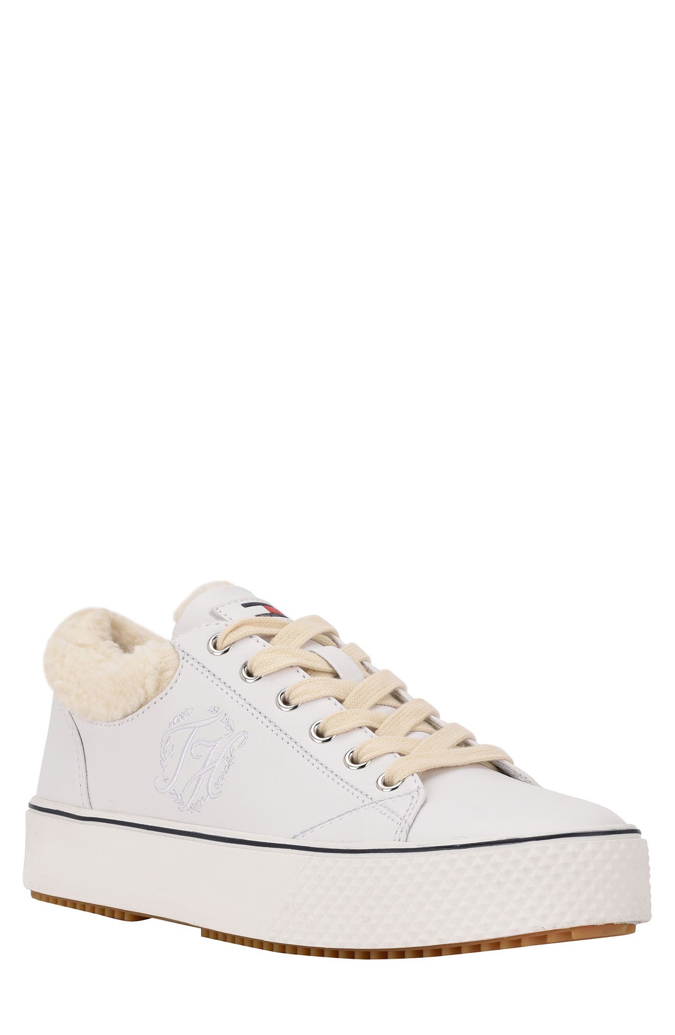 Tommy Hilfiger Saveri Faux Shearling Trim Platform Sneaker, Main, color, 
