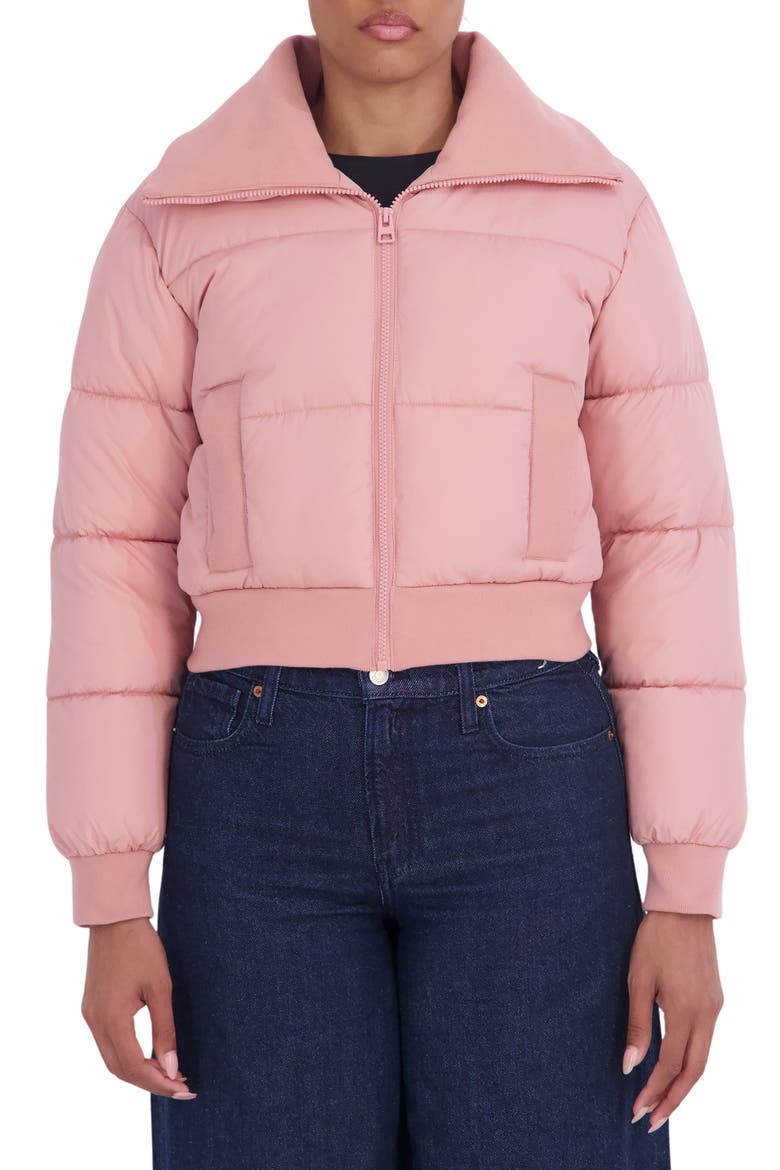 Puffer Bomber Jacket, Main, color, ROSE