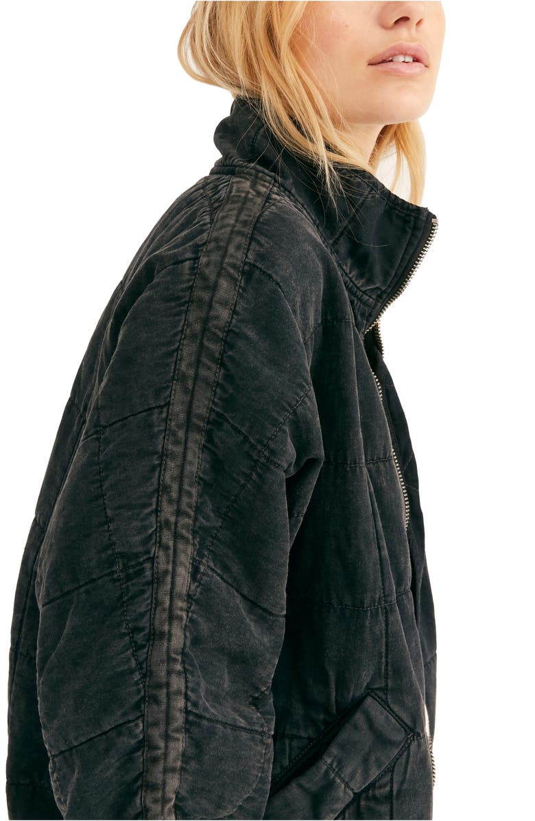 Free People Dolman Sleeve Quilted Denim Jacket, Alternate, color, 