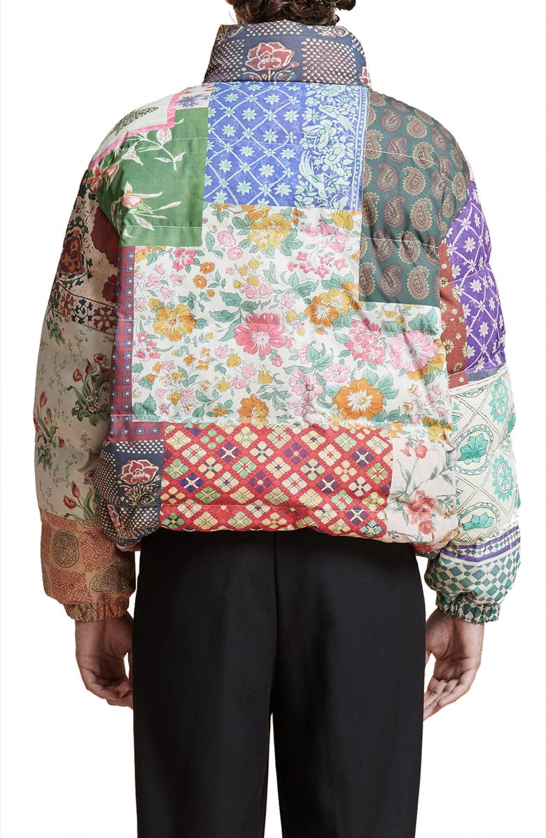 FOUND Patchwork Print Garden Puffer Jacket, Alternate, color,