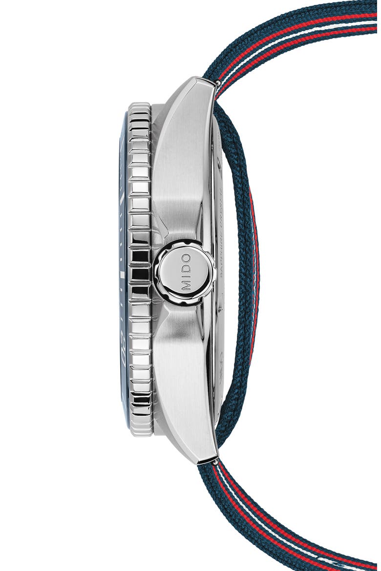 Ocean Star GMT Automatic Bracelet Watch & Fabric Strap Gift Set, 44mm, Alternate, color, BLUE