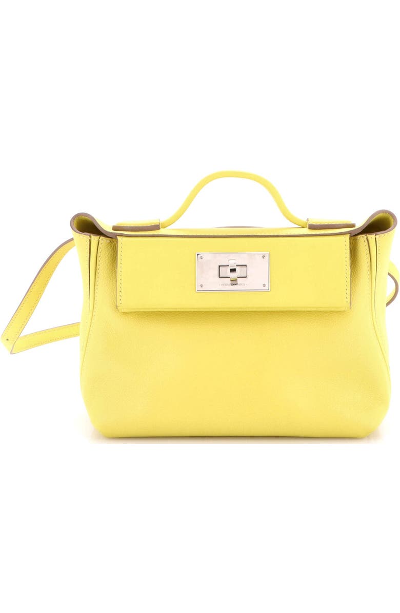 Pre-Owned Hermes 24/24 Bag Evercolor with Swift 21, Main, color, Lime