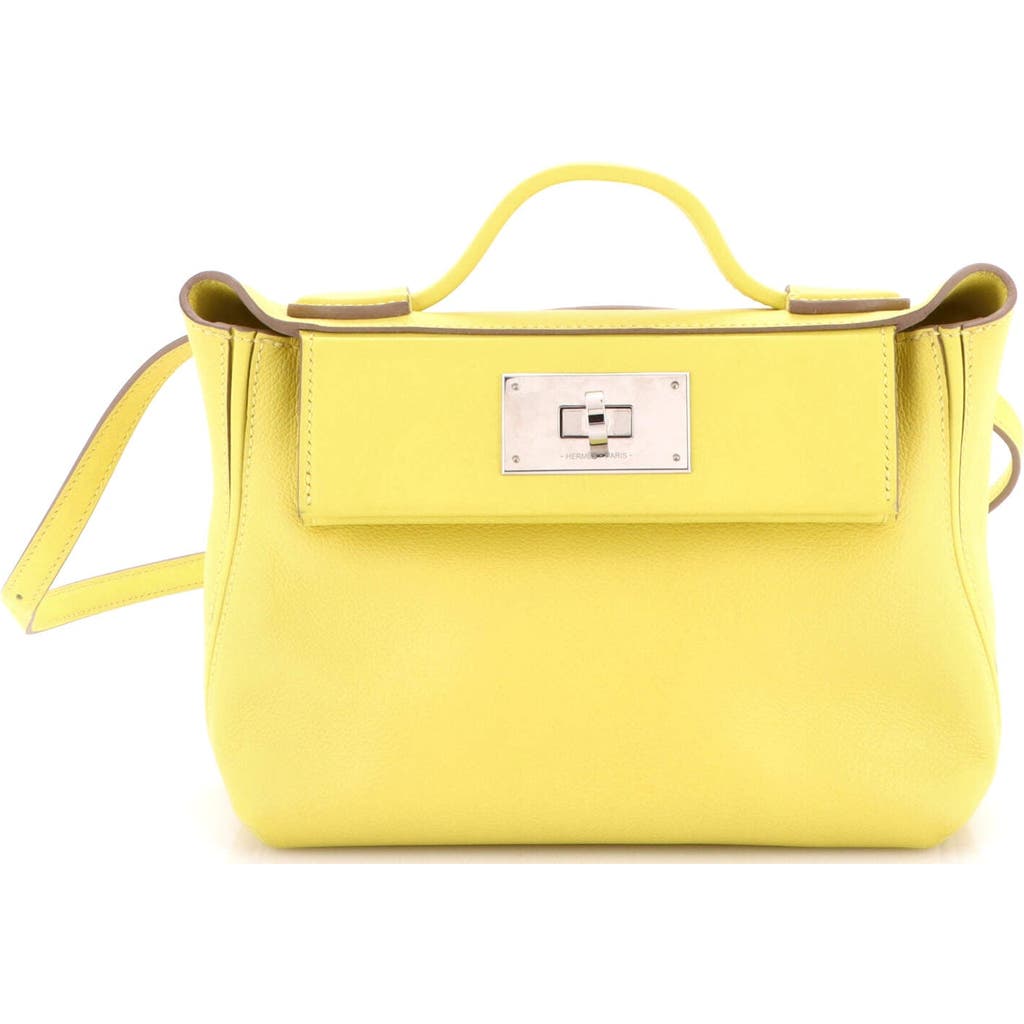 Pre-owned Hermes Hermes 24/24 Bag Evercolor With Swift 21 In Green
