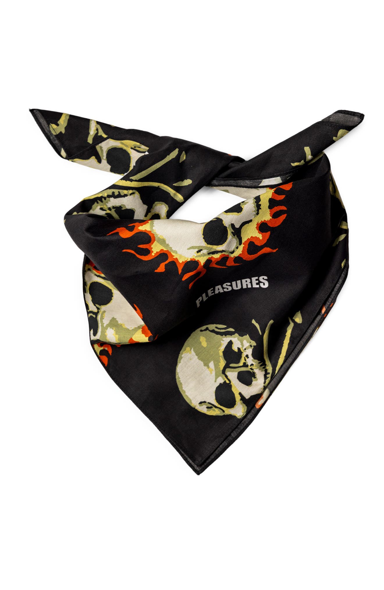 PLEASURES Skull Bandana, Alternate, color, Black