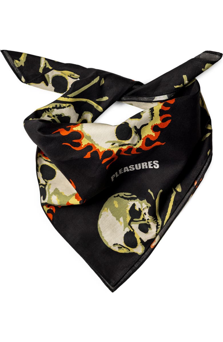 PLEASURES Skull Bandana, Alternate, color, Black