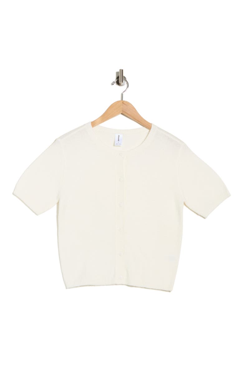 Short Sleeve Cardigan, Alternate, color, IVORY