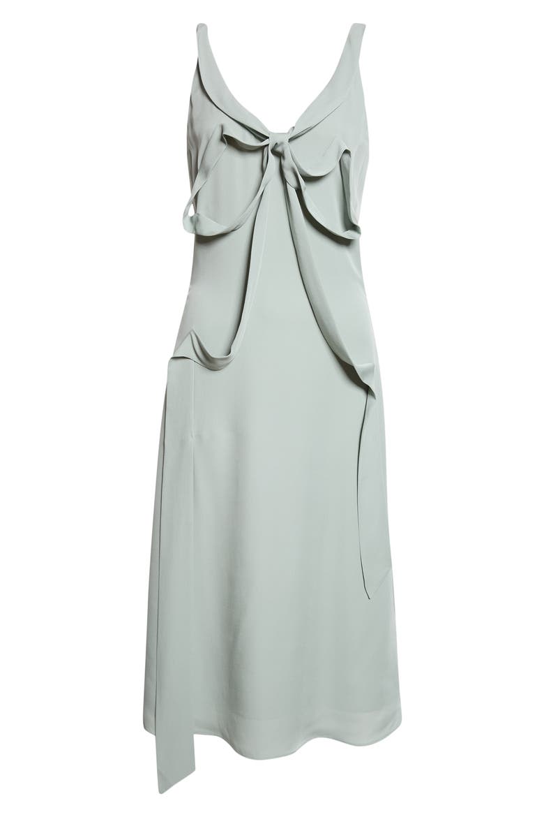 Dowla Bow Heavy Silk Georgette Dress, Main, color, SAGE GREEN