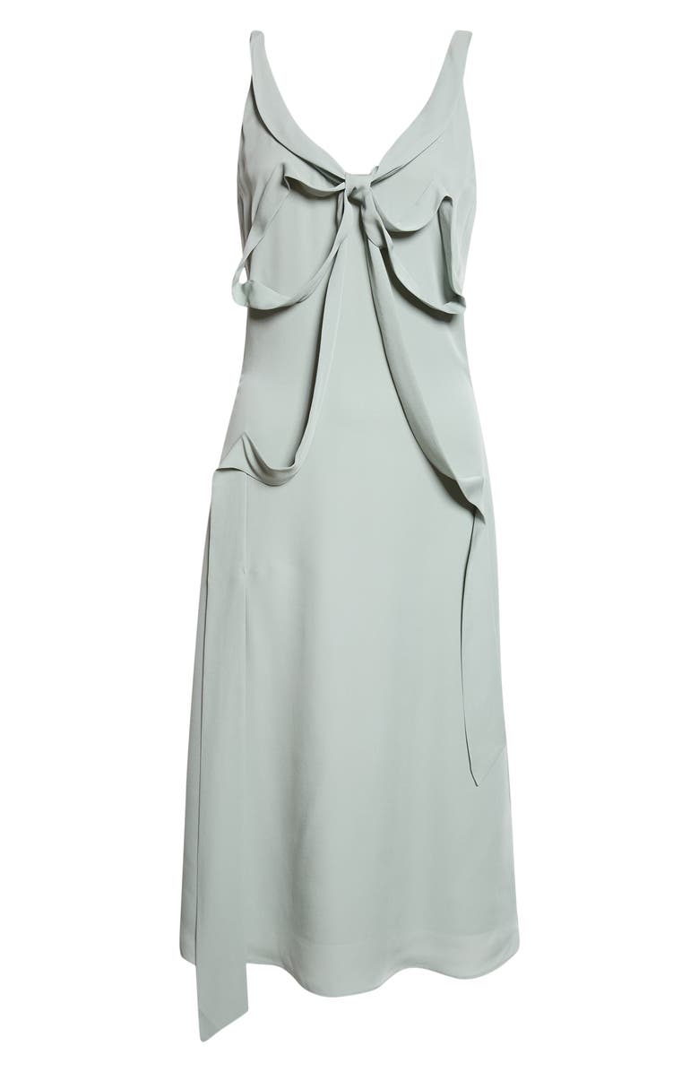 Acne Studios Dowla Bow Heavy Silk Georgette Dress, Main, color, Sage Green