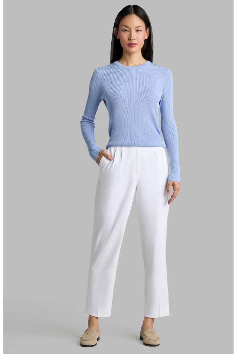 Rib Knit Fitted Crewneck Tee, Alternate, color, WILLOW