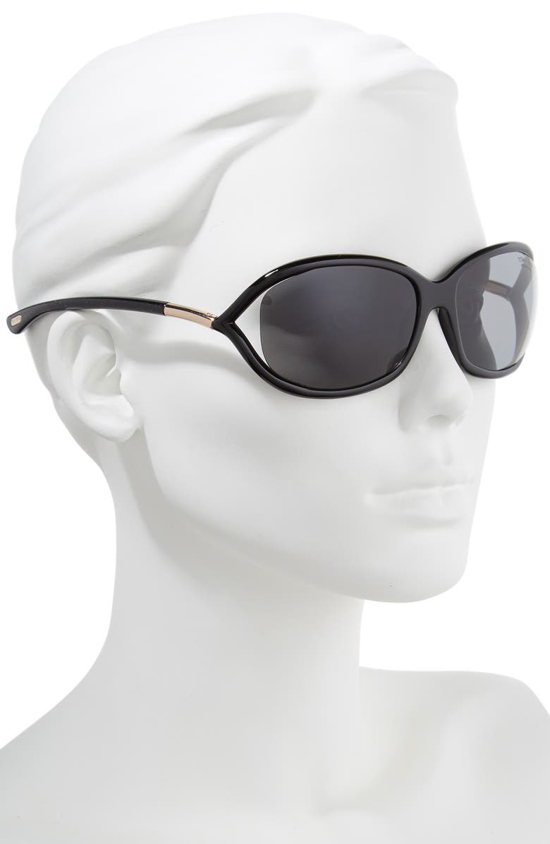 TOM FORD Jennifer 61mm Polarized Open Temple Sunglasses, Alternate, color,