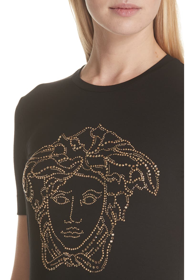 Embellished Medusa Graphic Tee, Alternate, color, BLACK