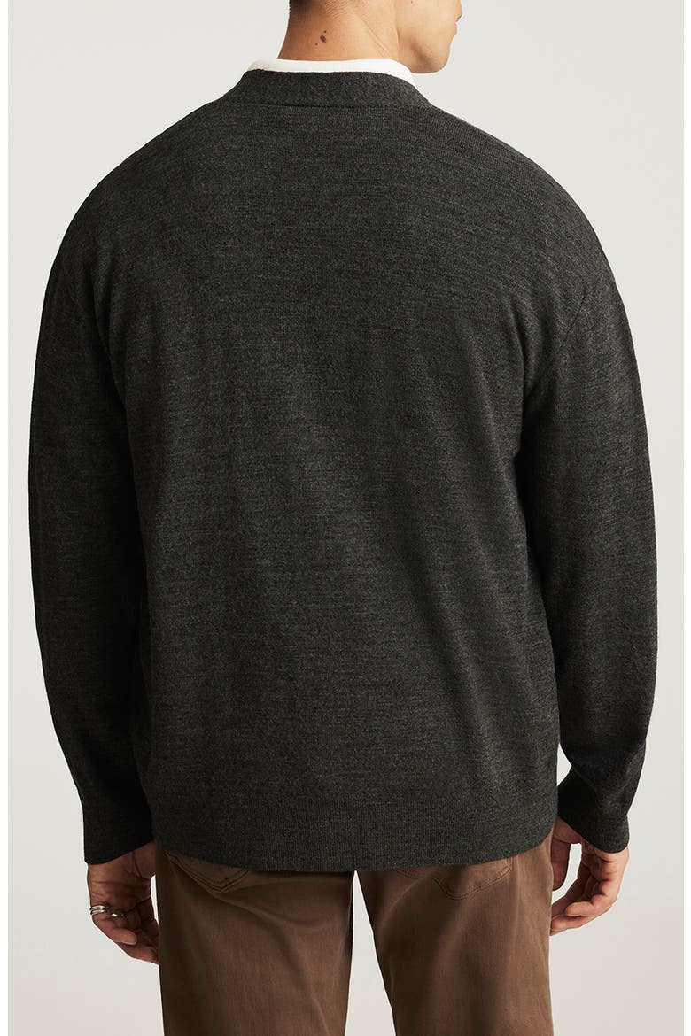 Relaxed V-Neck Cardigan, Alternate, color, ANTHRACITE MELANGE