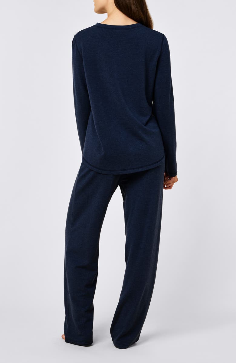 Papinelle Pia Cotton Blend Pajamas, Alternate, color, Navy