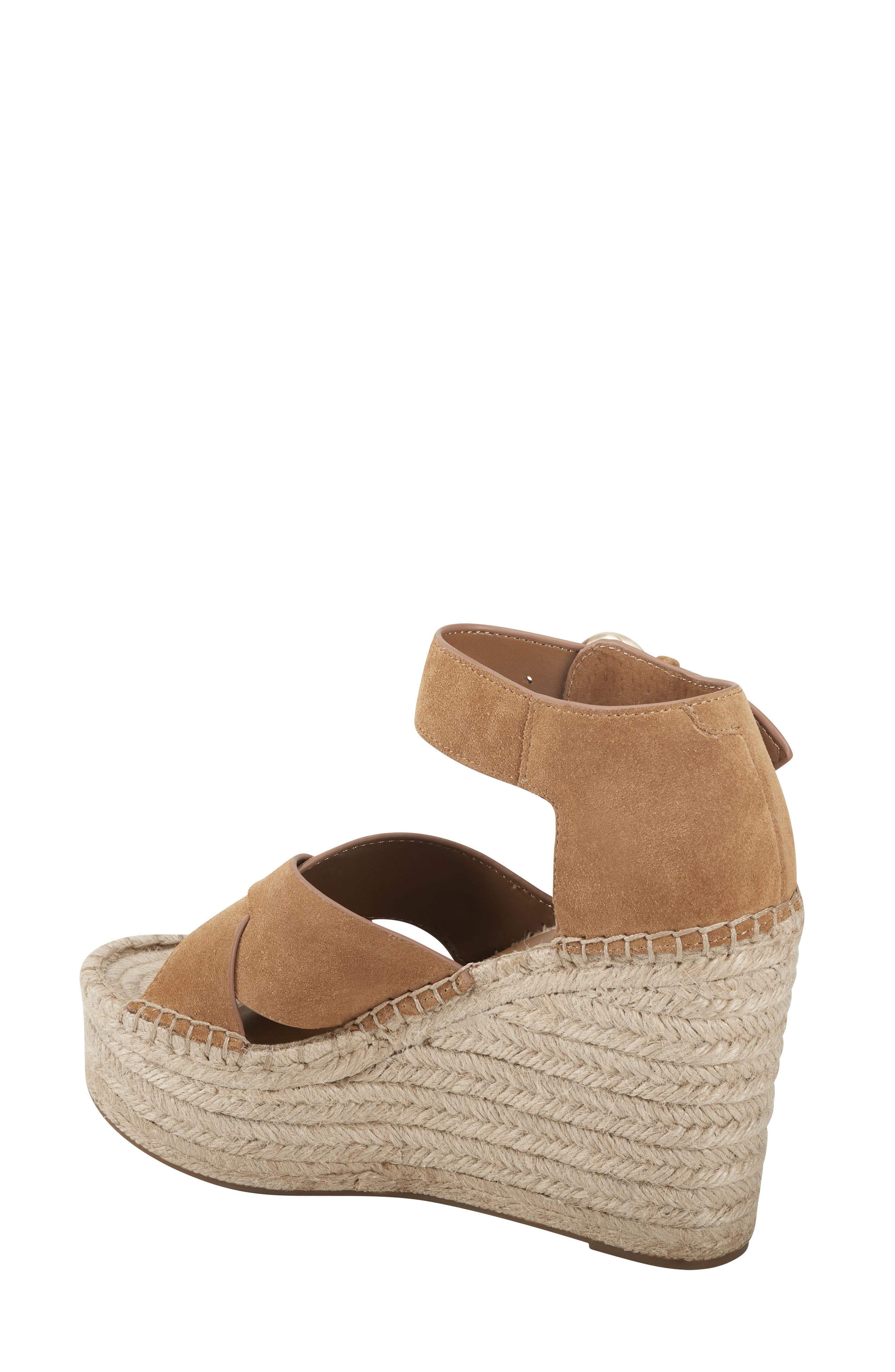 Amari Ankle Strap Espadrille Wedge, Alternate, color, COGNAC SUEDE