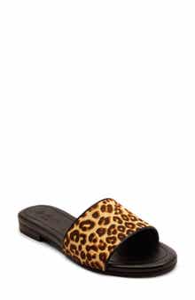 OFF THE HOOK LONDON Strand Leopard Genuine Calf Hair Sandal