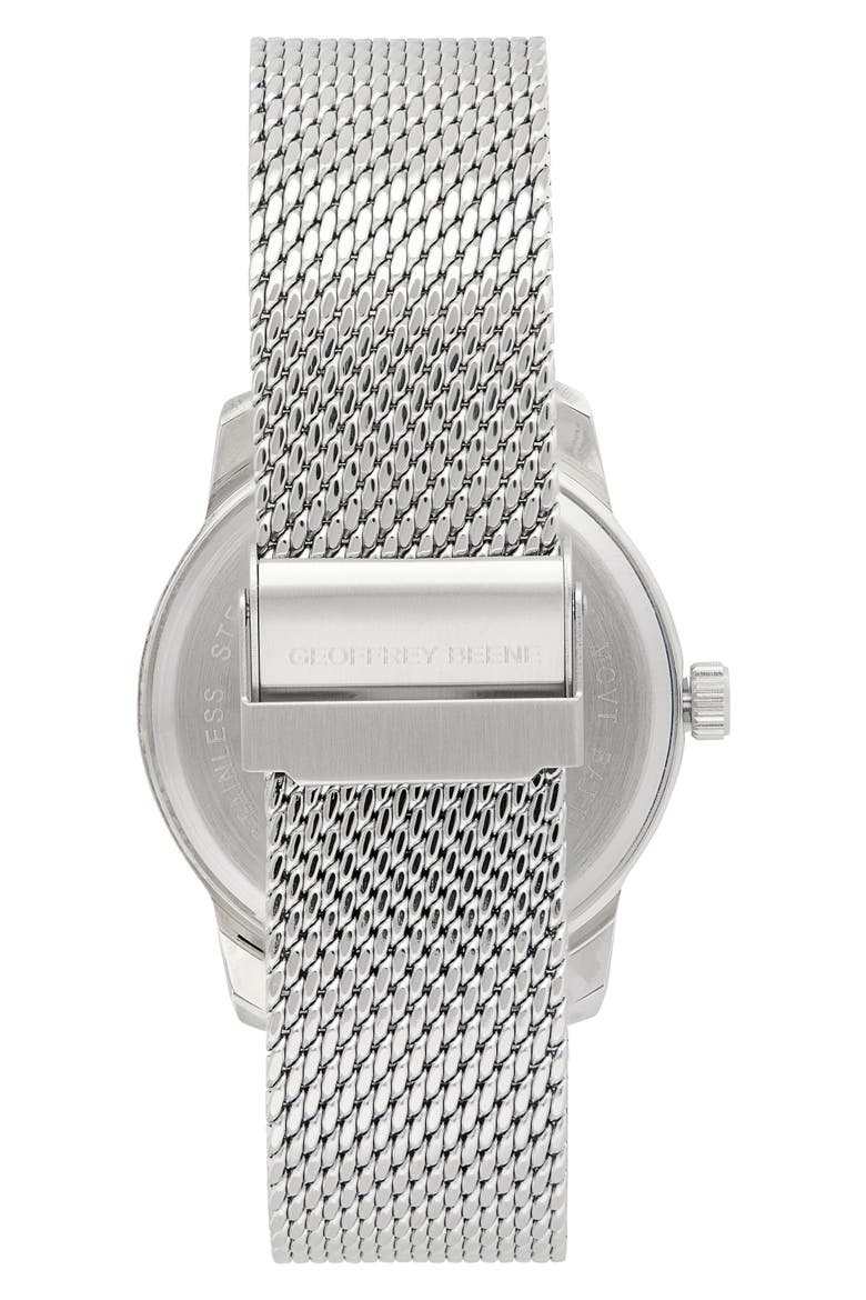 Diamond Mesh Strap Multifunction Watch, 42mm, Alternate, color, SILVER