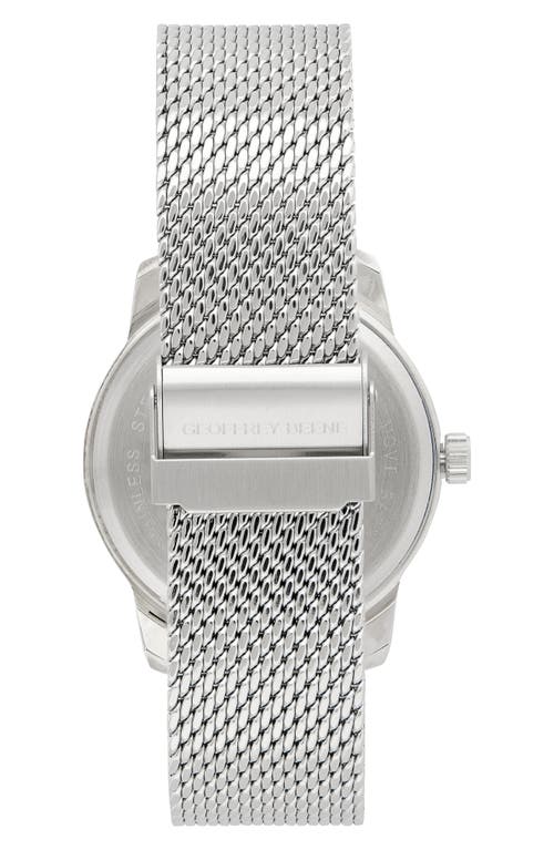 Geoffrey Beene Diamond Mesh Strap Multifunction Watch, 42mm In Silver