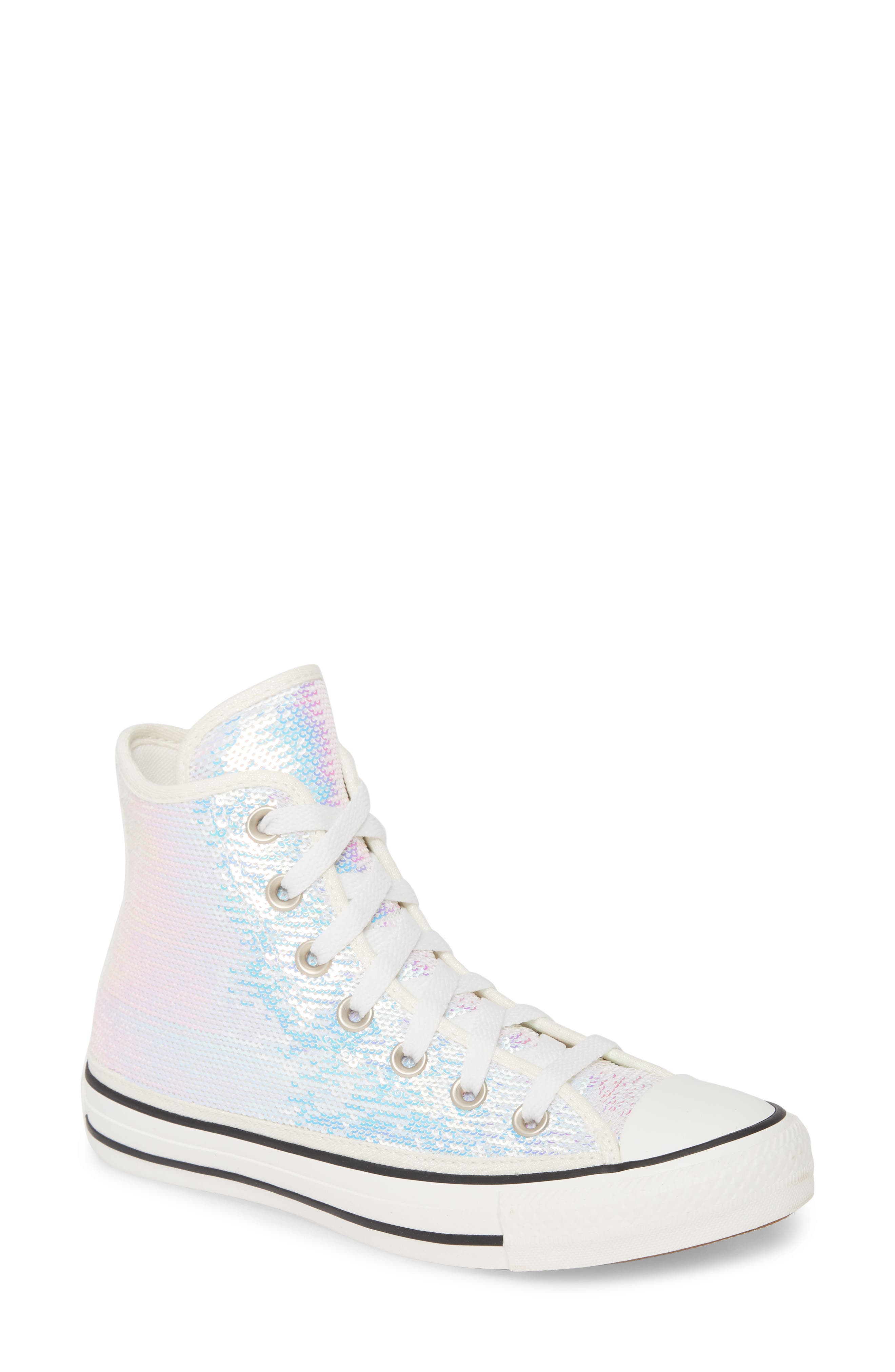 Converse Chuck Taylor<sup>®</sup> All Star<sup>®</sup> Sequin High Top Sneaker, Main, color, 
