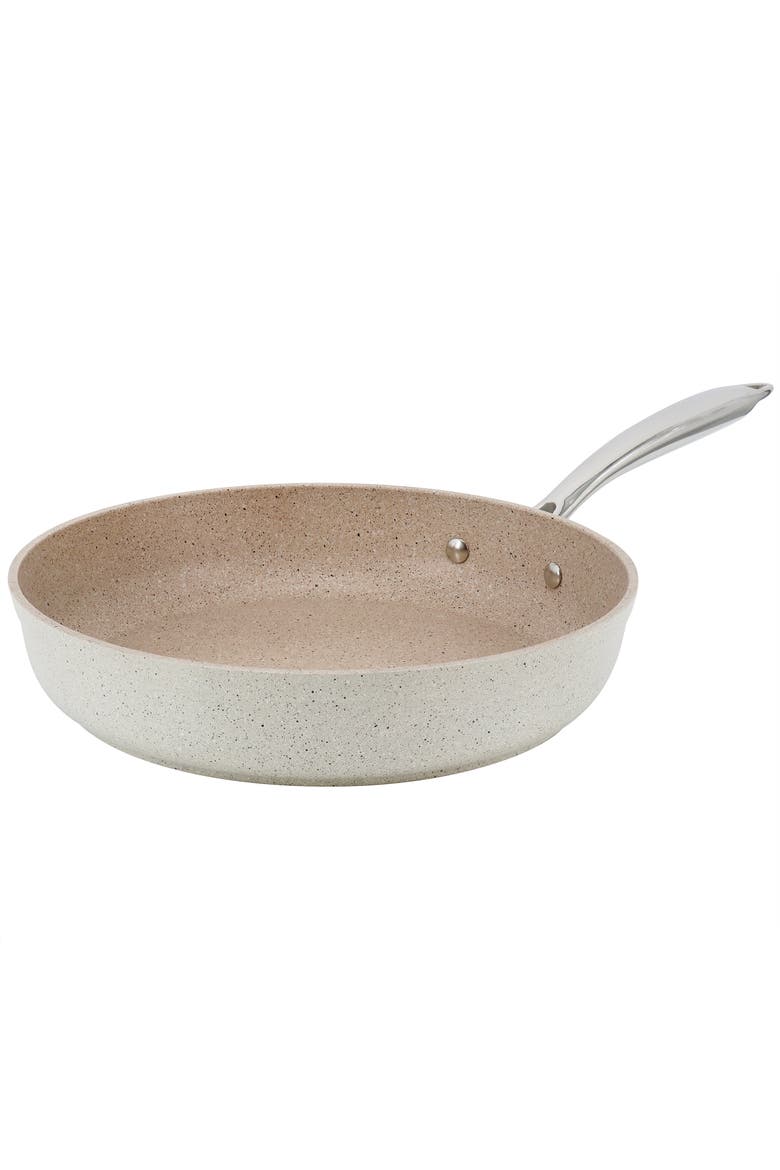 Granita Aluminum Nonstick 12 Inch Frying Pan, Main, color, Beige