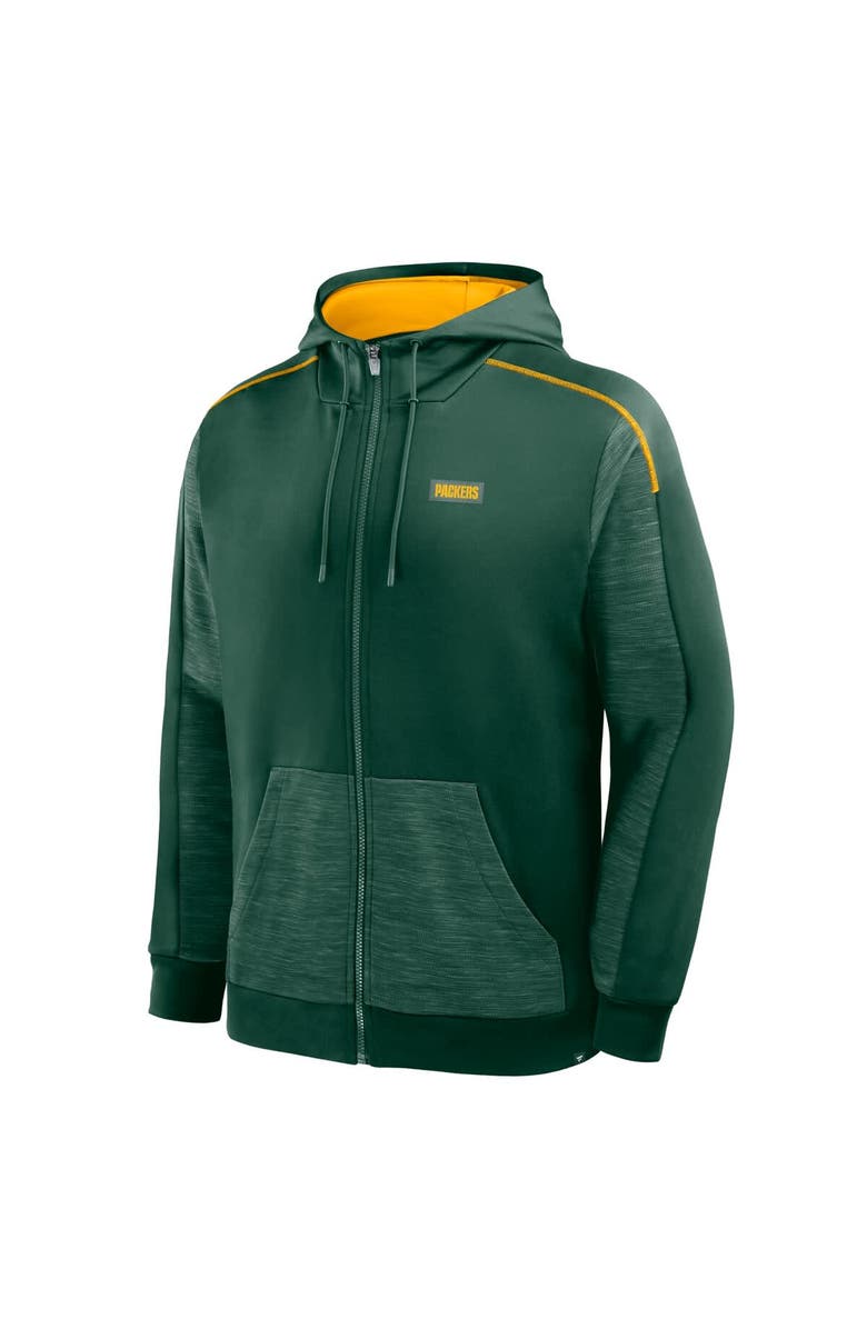 FANATICS Men's Fanatics Green Green Bay Packers Checkdown Pass Full-Zip Hoodie, Alternate, color,