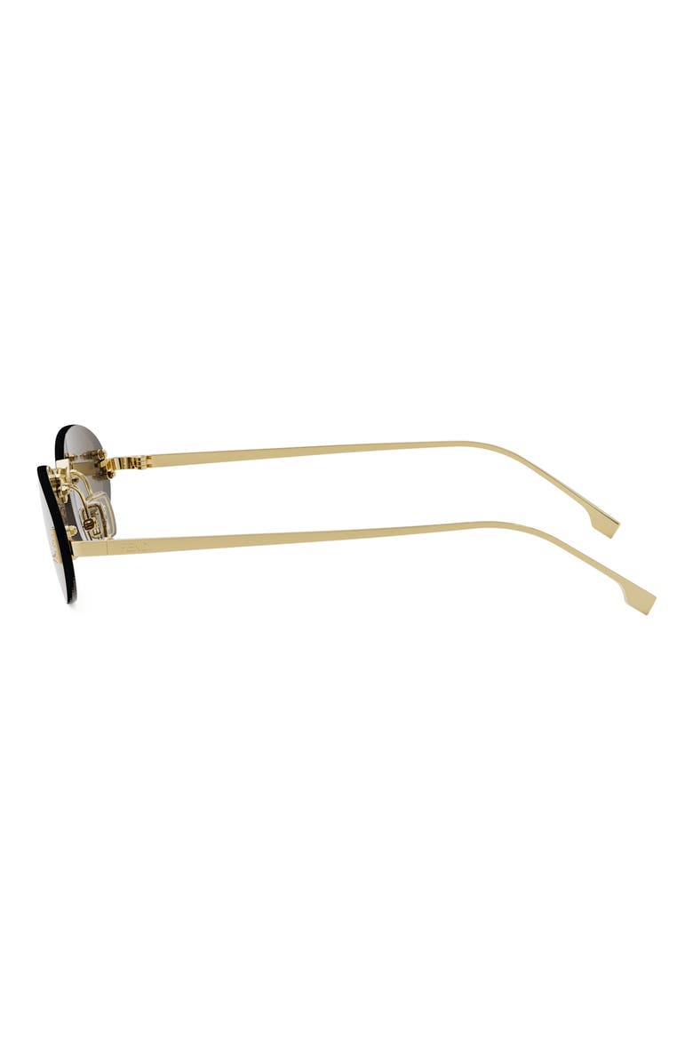 'Fendi First 54mm Oval Sunglasses, Alternate, color, SHINY ENDURA GOLD