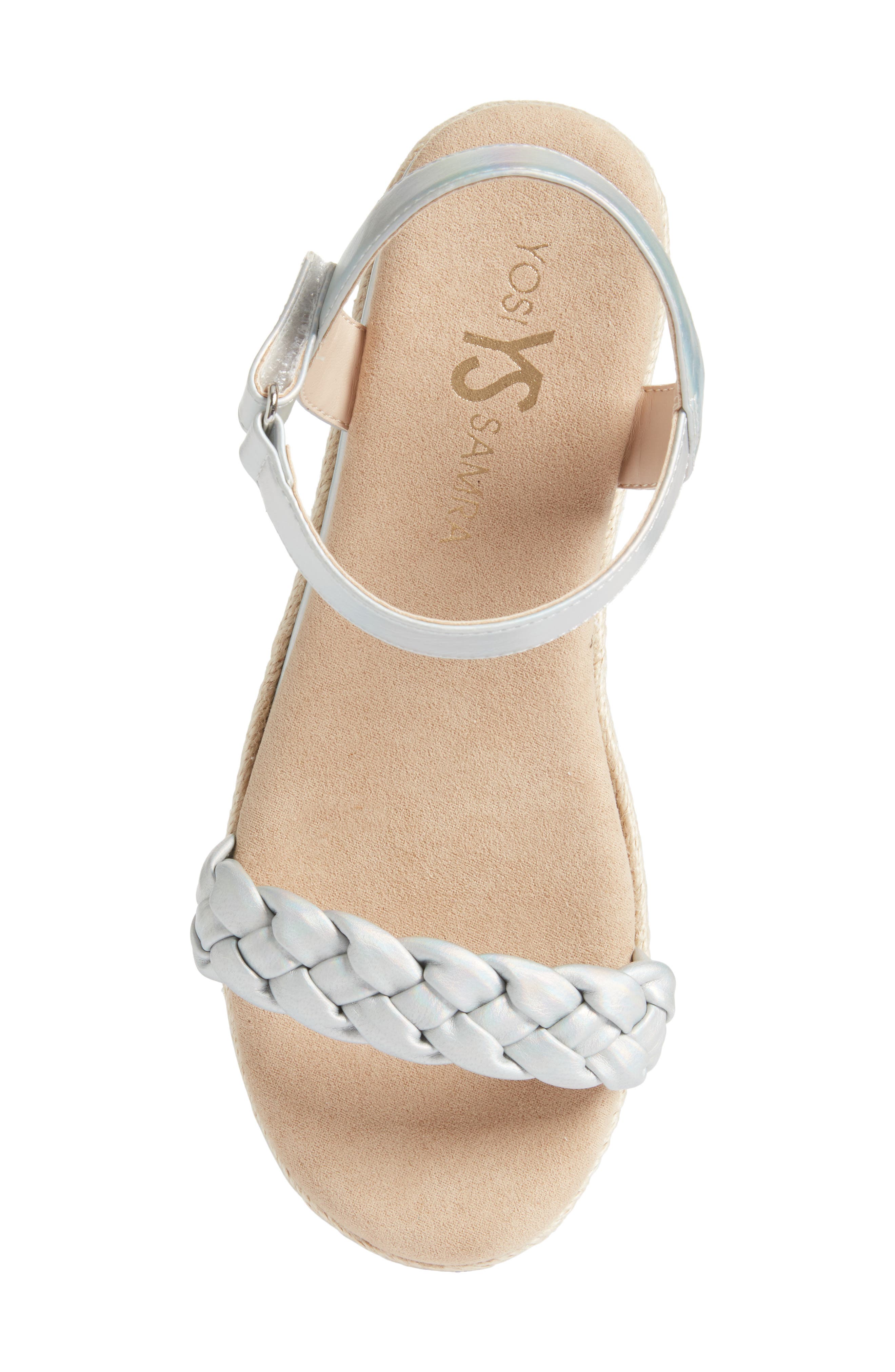 Yosi Samra Kids' Miss April Ankle Strap Espadrille Platform Wedge Sandal, Alternate, color, 