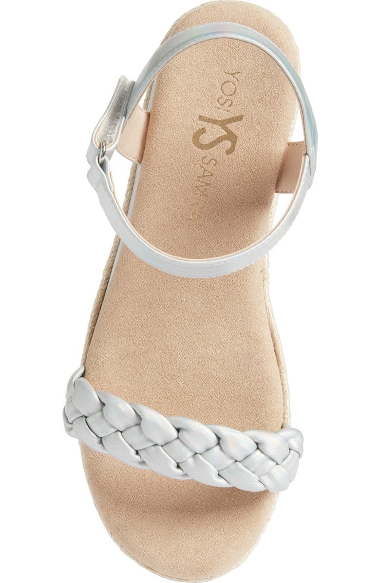 Yosi Samra Kids' Miss April Ankle Strap Espadrille Platform Wedge Sandal, Alternate, color,