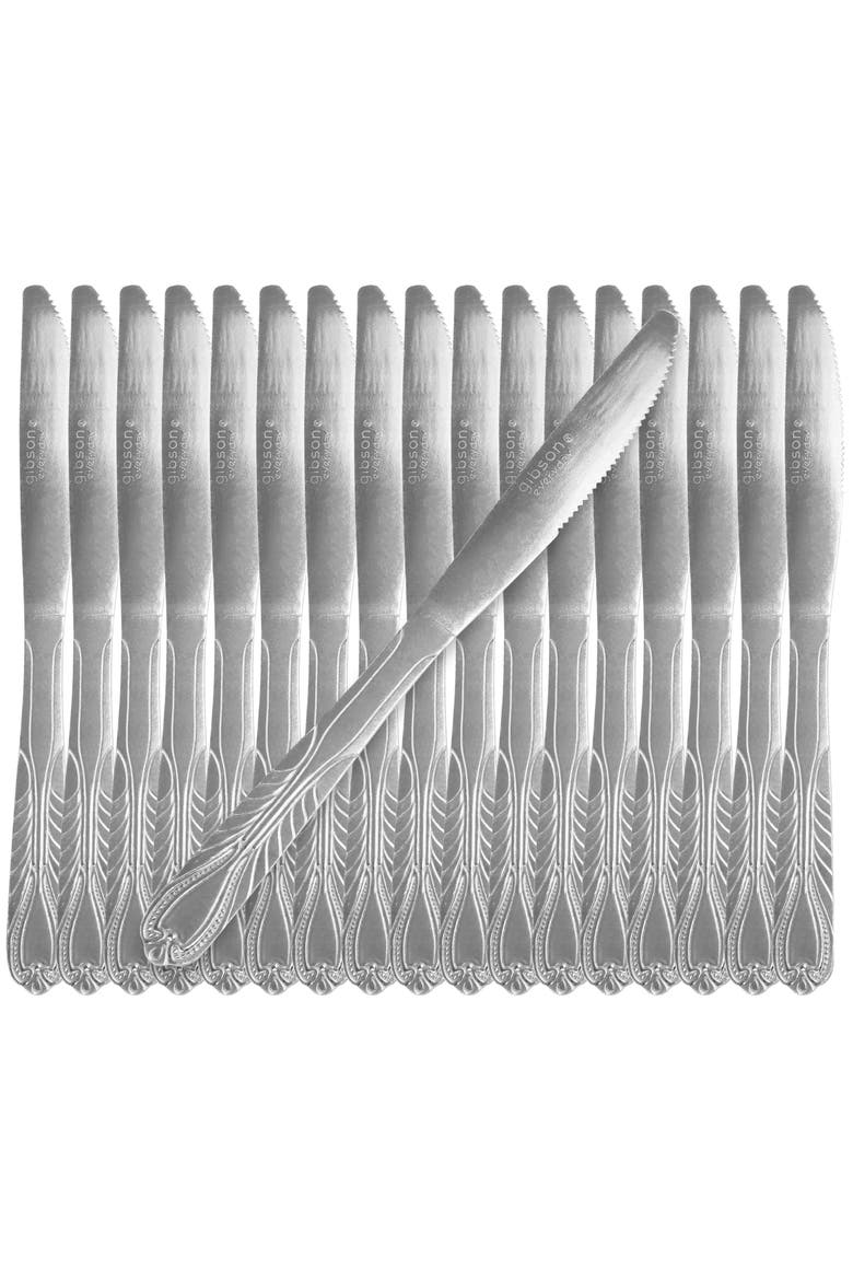 Everyday Jasper 18 Piece Dinner Knife Set, Main, color, Silver