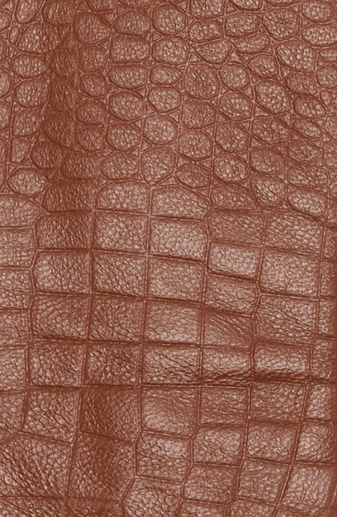 Croc Embossed Leather Gloves