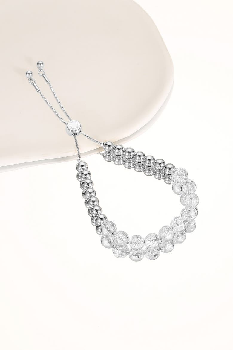 FrostLily Azeztulite Crystal and Bead Bolo Bracelet, Alternate, color, Silver