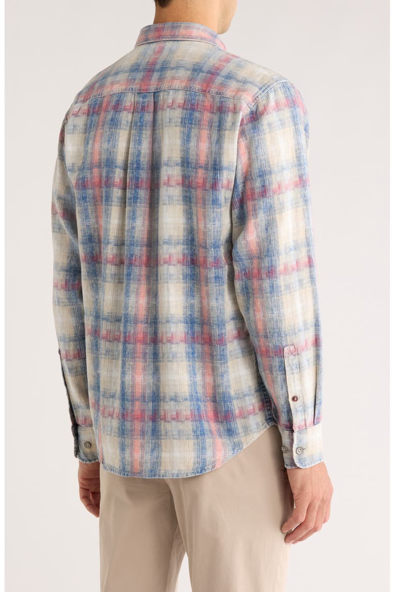 Palo Alto Plaid Cotton Button-Up Shirt, Alternate, color, SHELLROSSA