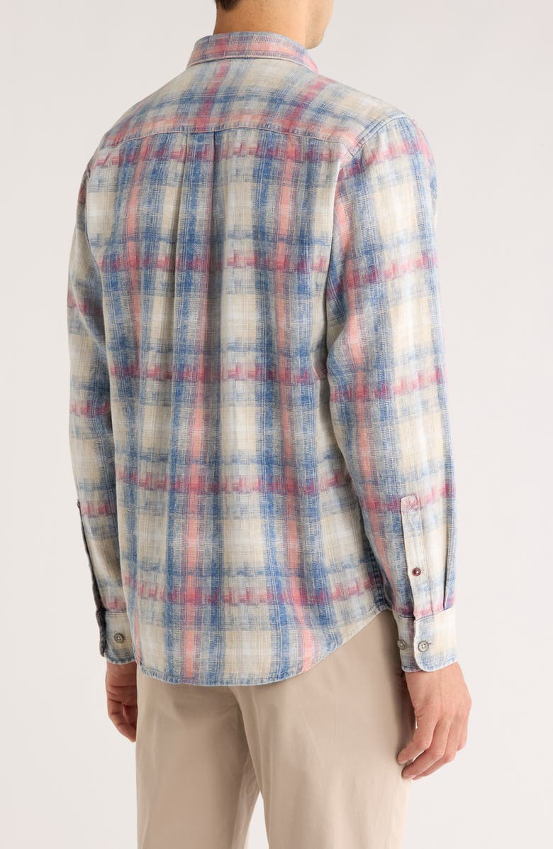 Tommy Bahama Palo Alto Plaid Cotton Button-Up Shirt, Alternate, color, Shellrossa