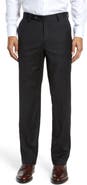 Berle Flat Front Modern Fit Gabardine Stretch Wool Trousers