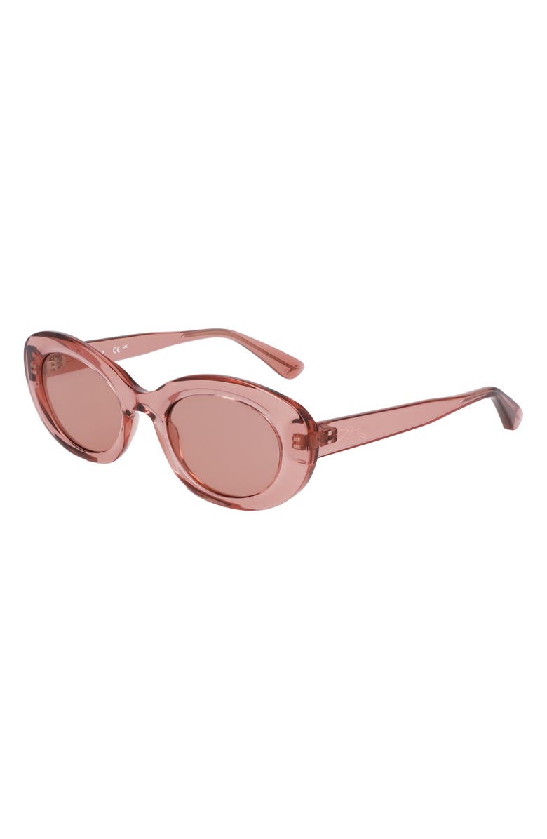 Longchamp Le Pliage 50mm Oval Sunglasses, Alternate, color, Transparent Rose